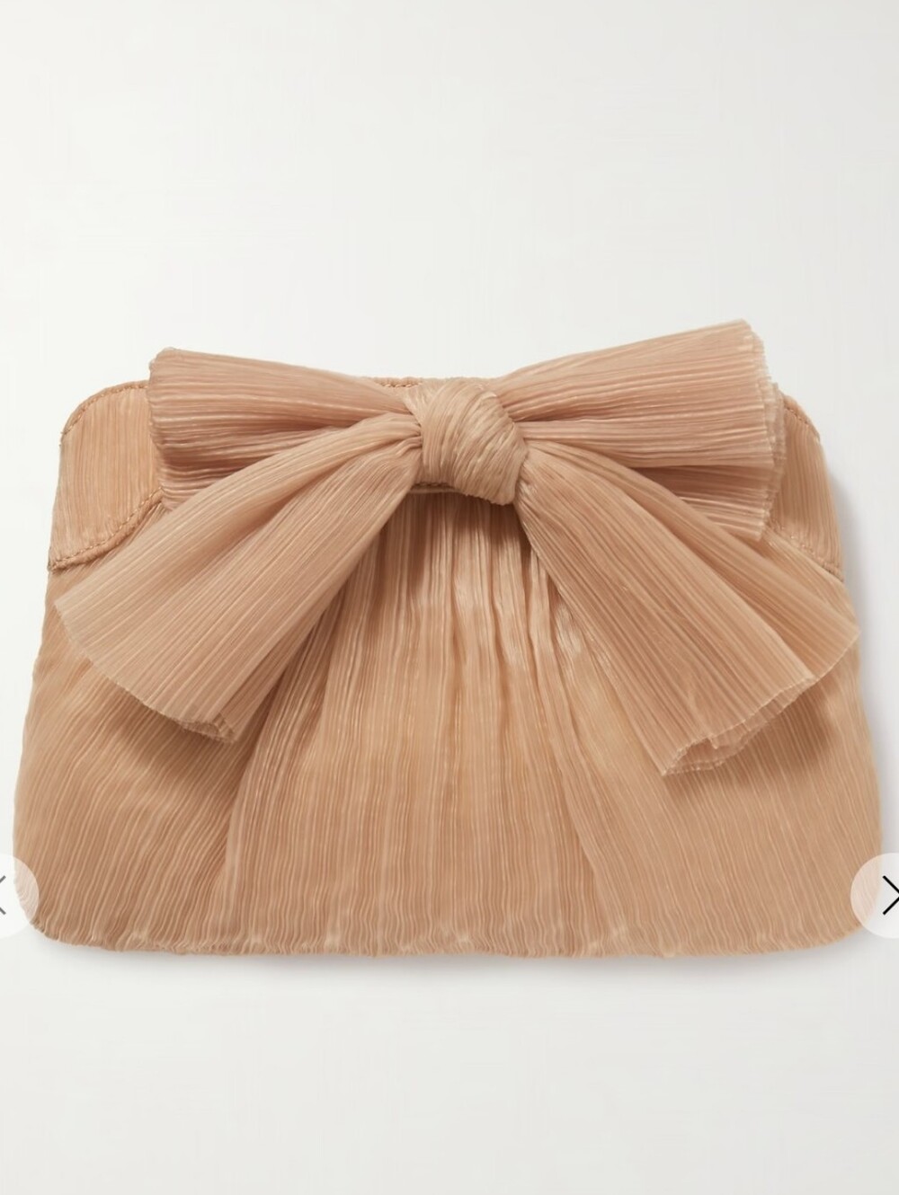 LOEFFLER RANDALL Rayne bow-embellished plissé-organza clutch NWT $250 (No Strap) - Picture 2 of 9